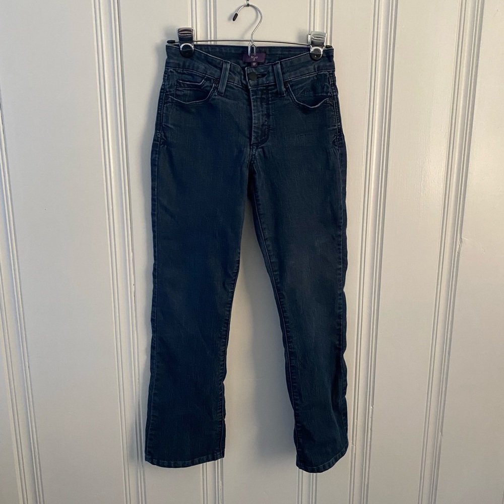 NYDJ High Waisted Dark Wash Straight Leg Size 0P